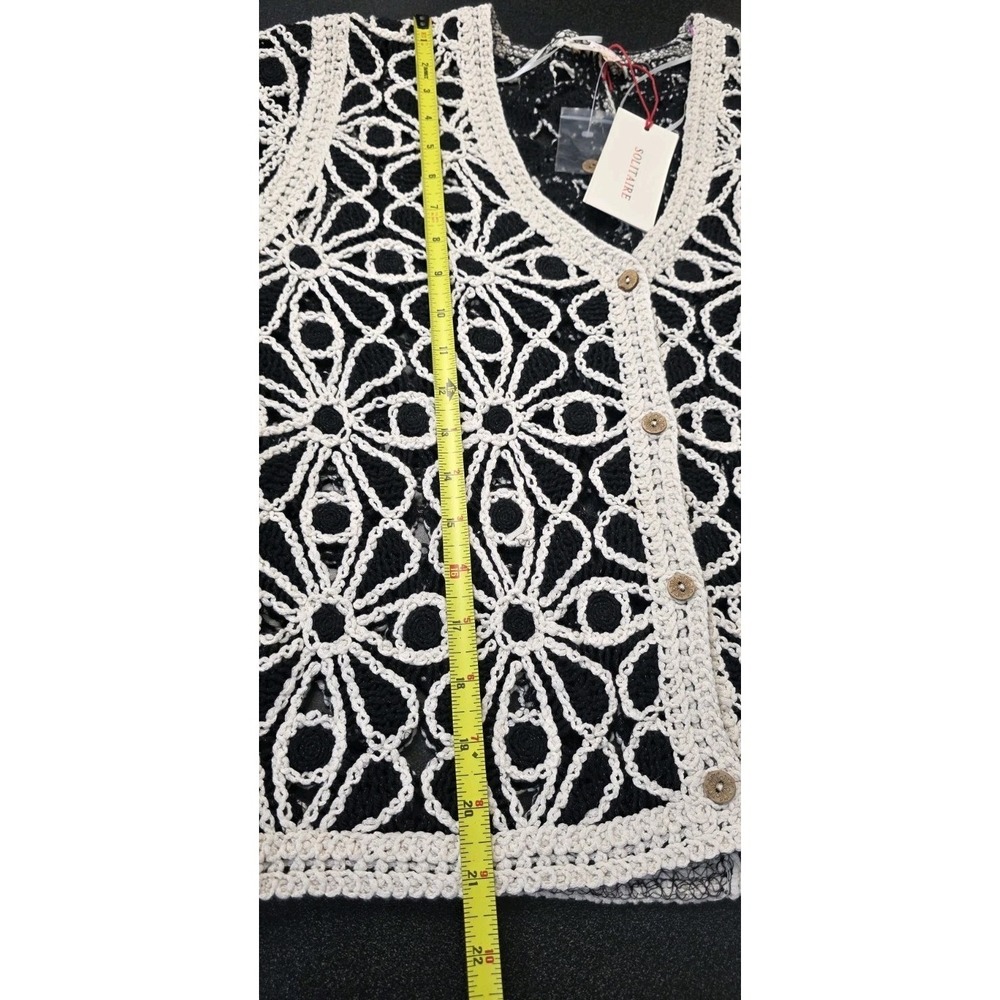 New Solitaire Crochet Top Blazer Cardigan Women M Doily Lace Dainty Cottagecore - Picture 6 of 7